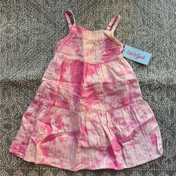 NWT CAT & JACK Spaghetti Strap Tye Dye Sun Dress & Bloomers w/ Gold Stripes - Picture 1 of 8